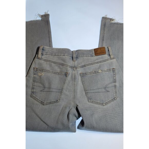 American Eagle Women’s Size 2 Shorth Straight Leg Cropped Fit Jeans Denim Blue - Picture 13 of 16